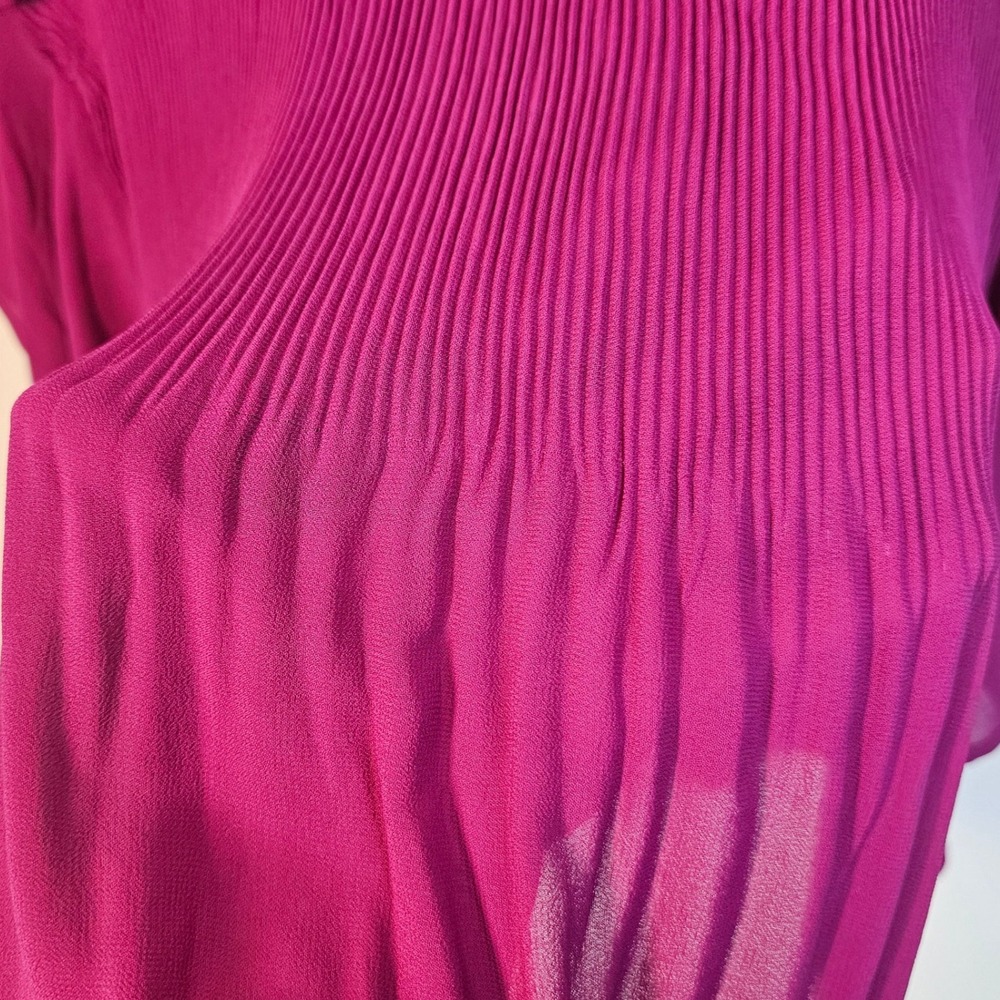 Catherines Magenta Purple Fairycore Whimsy Flutter Sleeve Flowy Blouse Size 1X - Picture 8 of 9